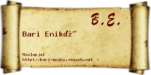 Bari Enikő névjegykártya